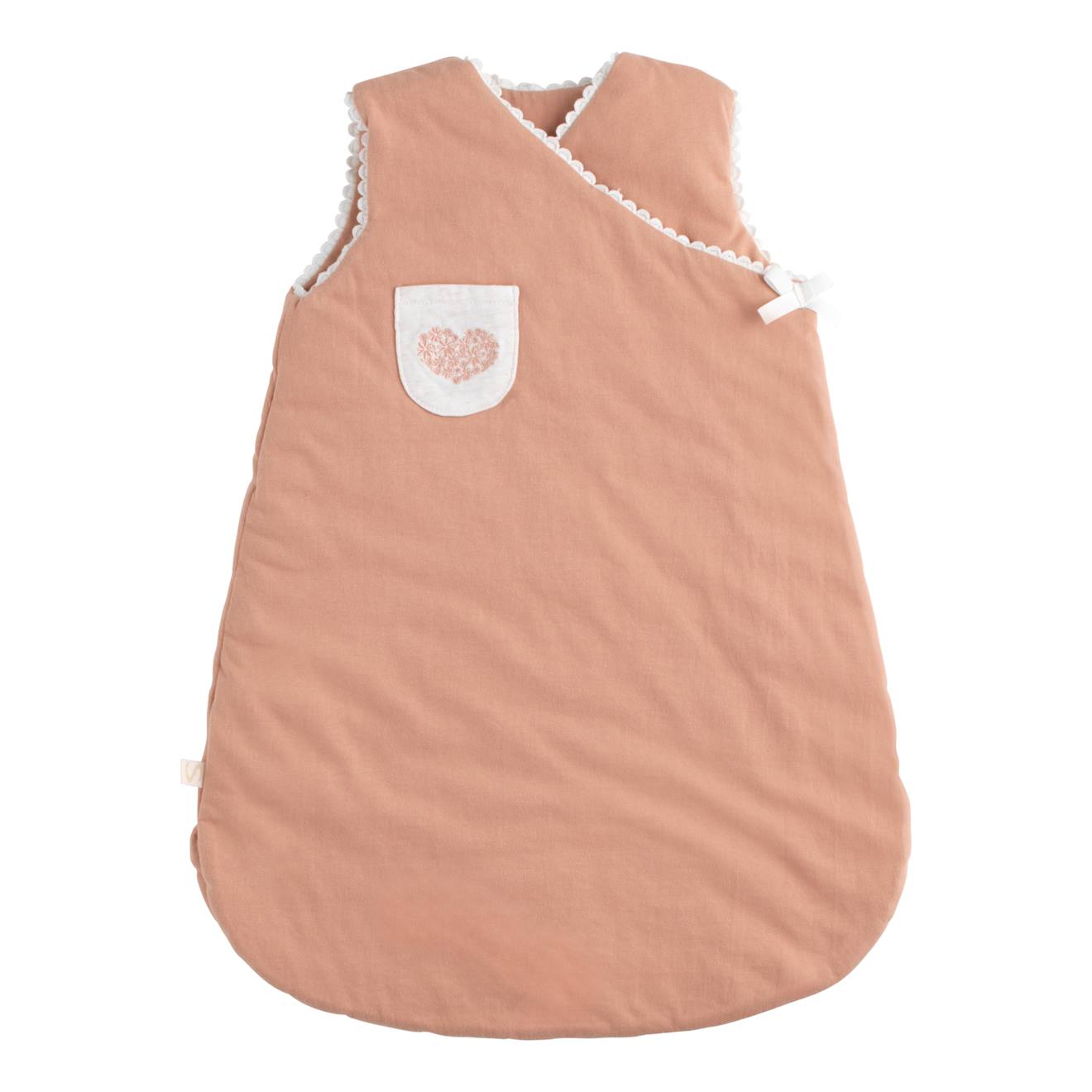 Gigoteuse Bébé Naissance En Coton Brodée Rose