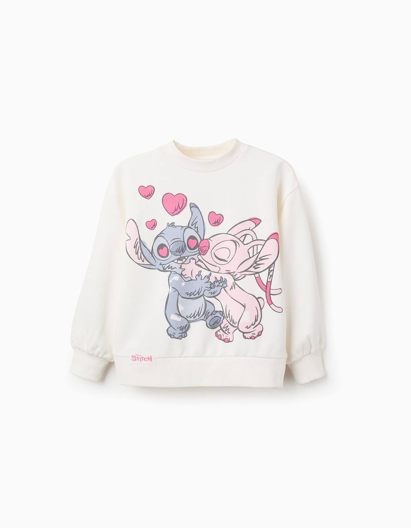 Sweat En Coton Lilo Et Stitch Blanc