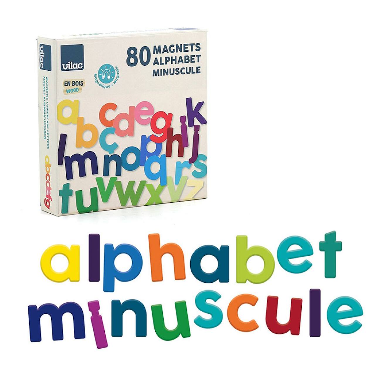 Magnets Alphabet Minuscule 80 Pcs Beige