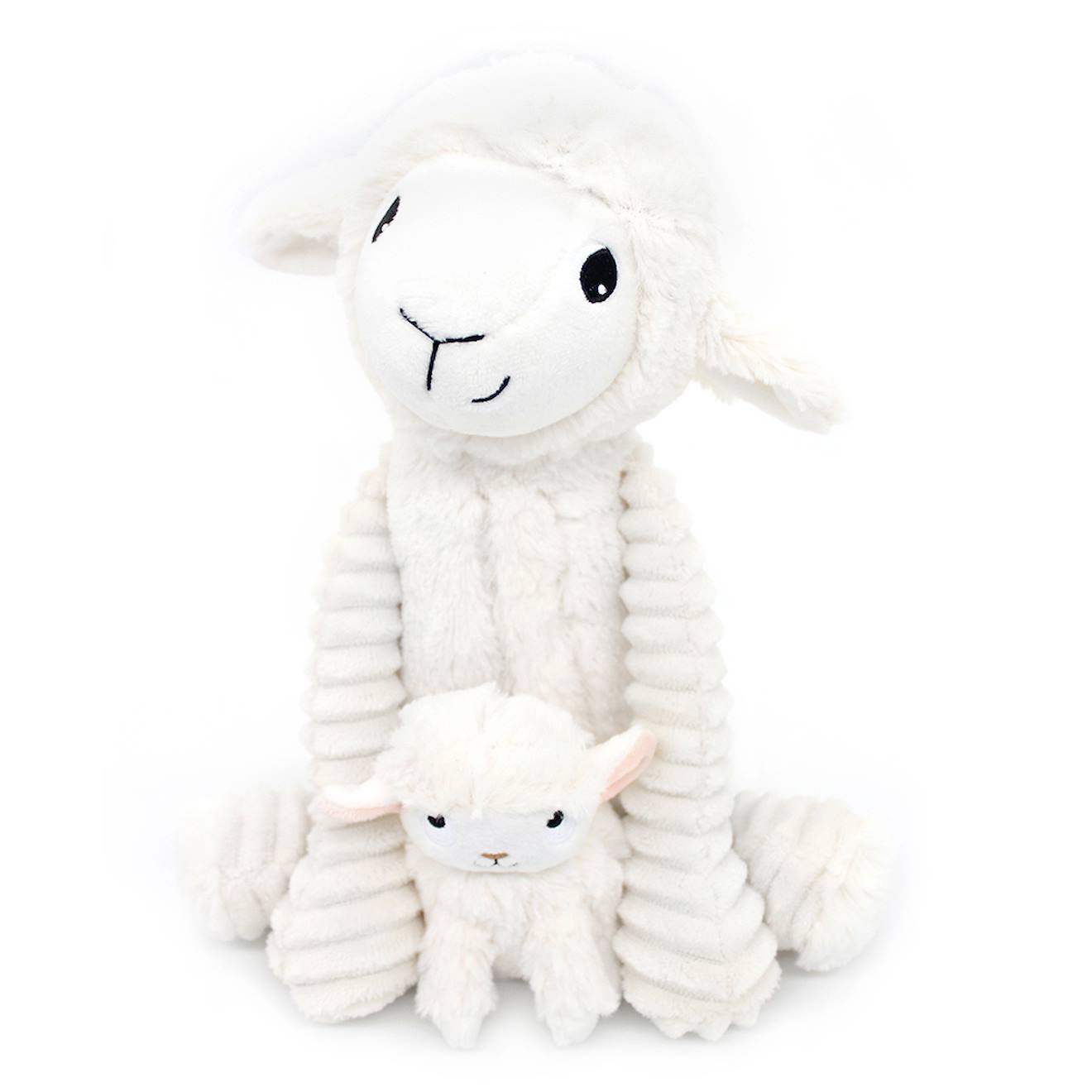 Peluche Mouton Maman Et Son Bébé Blanc Blanc