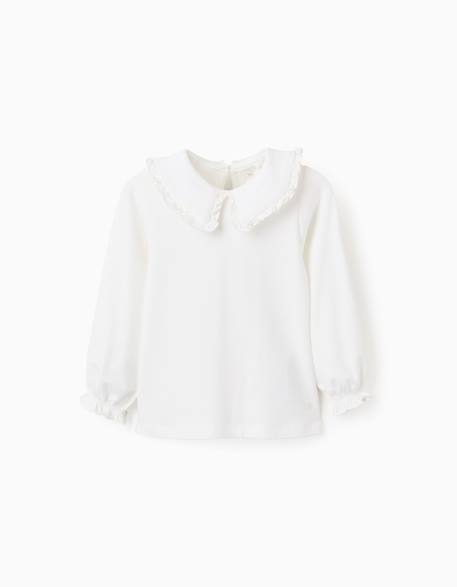 Bébé-T-shirt, sous-pull-T-shirt avec col claudine et volants