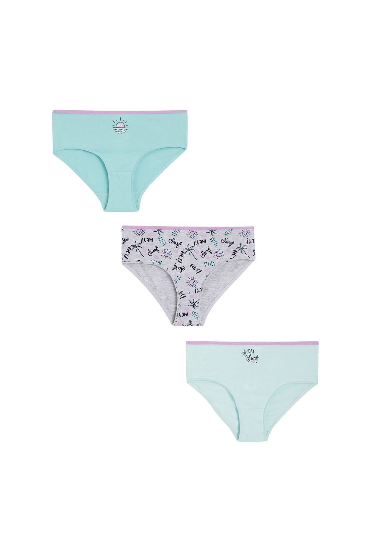 Lot De 3 Culottes Fille Playa Bleu