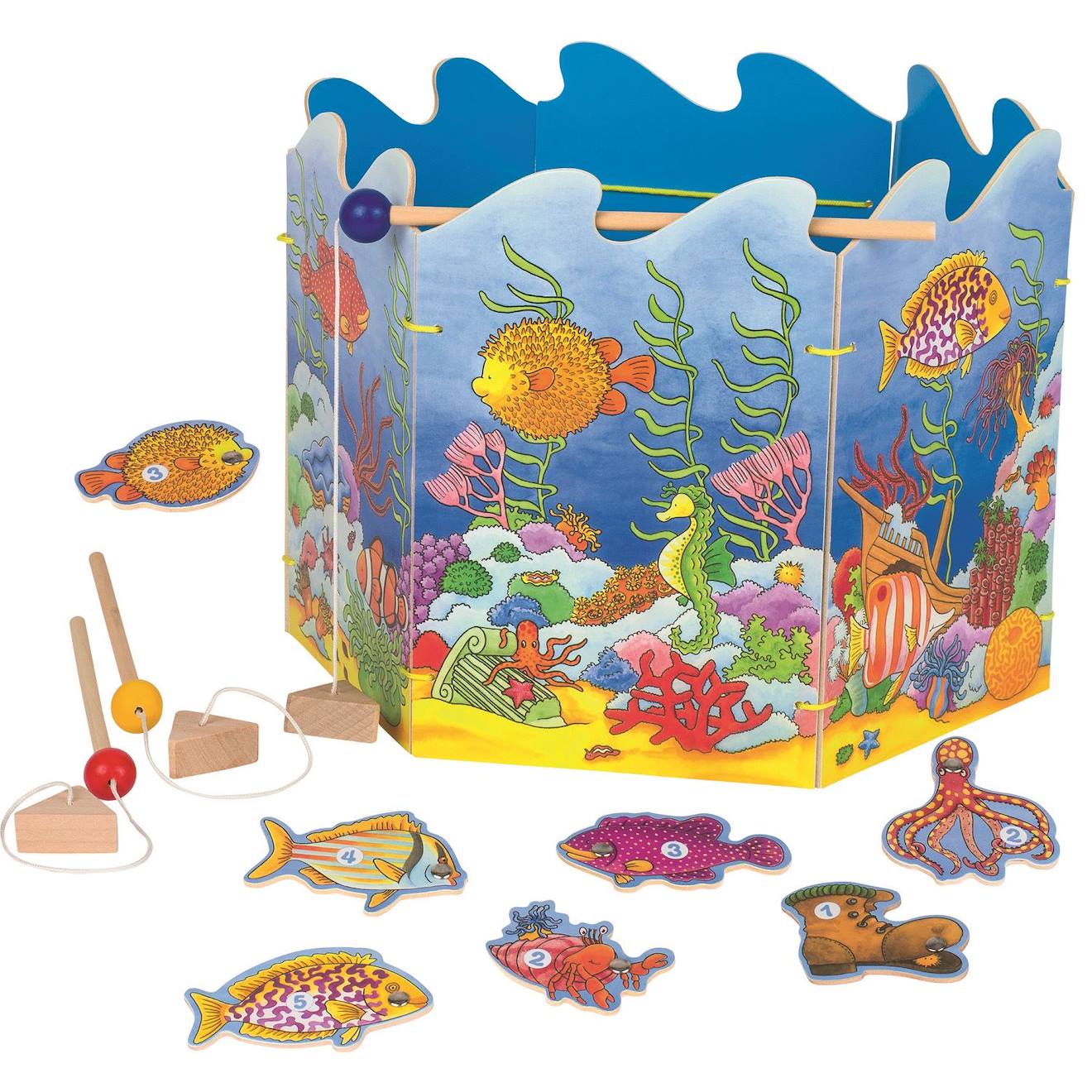 Jeu De Pêche À La Ligne Bleu