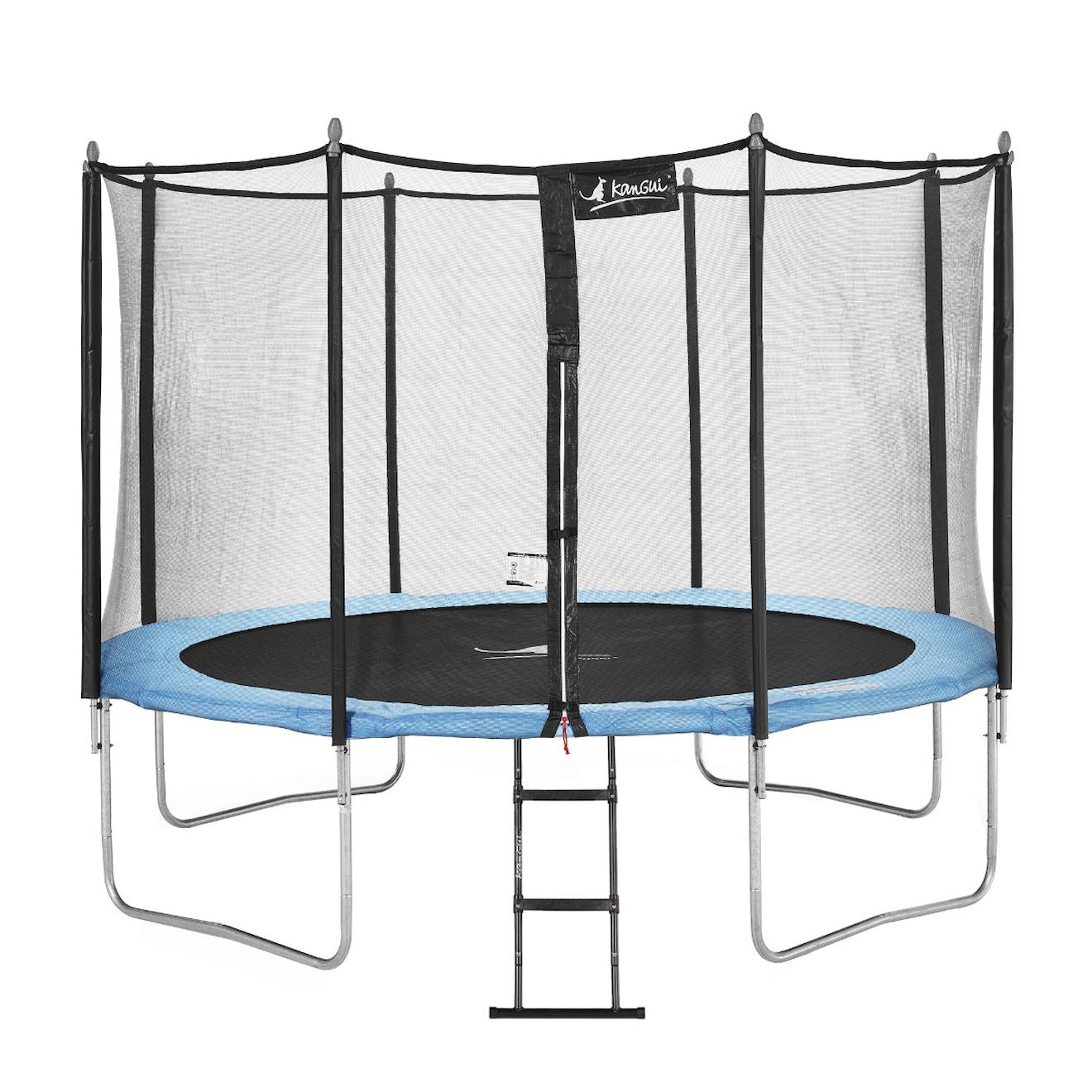 Trampoline De Jardin 366 Cm + Filet De Sécurité + Échelle Normes Ce/eu Bleu