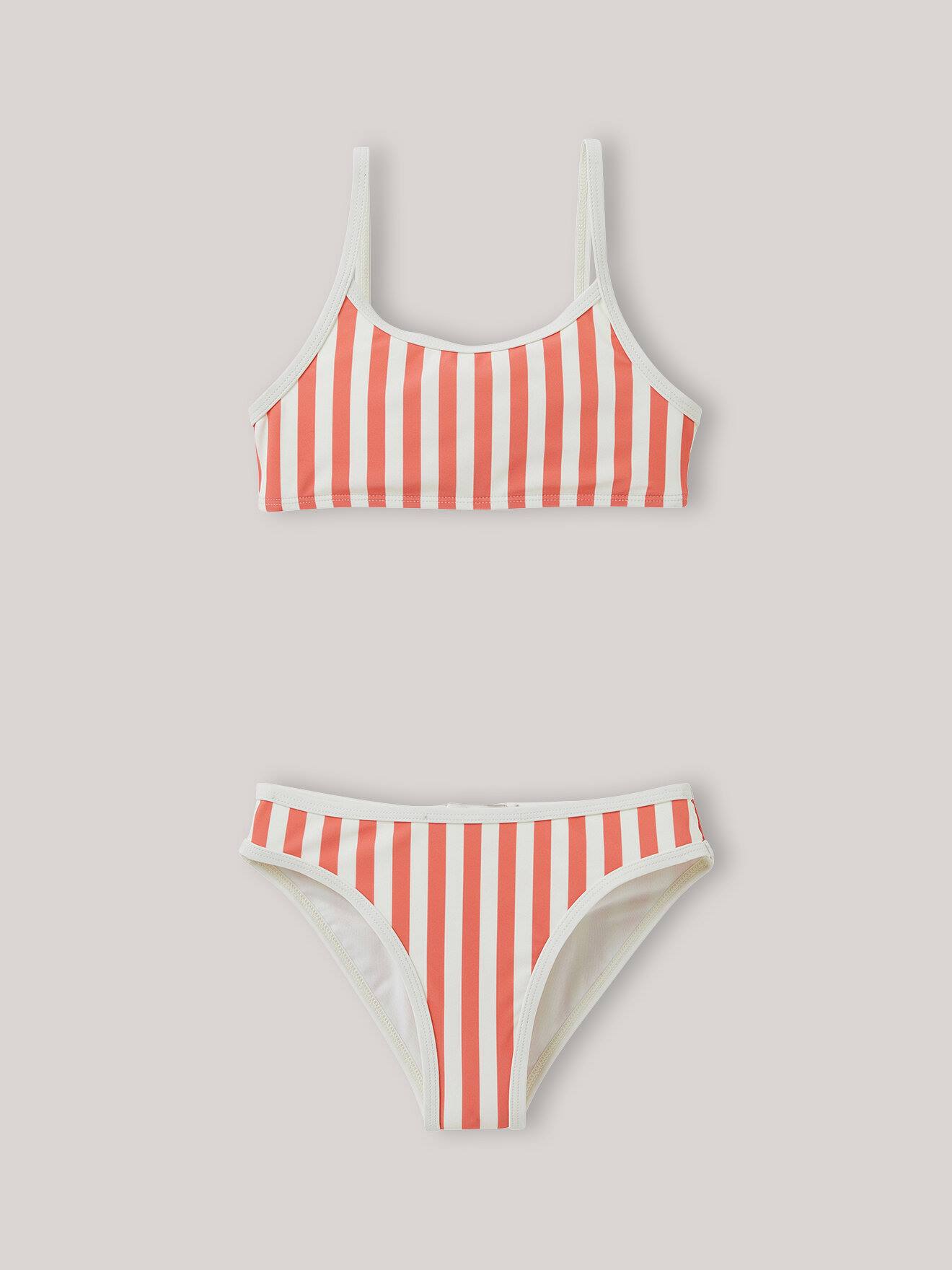 Maillot De Bain 2 Pièces - Rayé Rayure Rouge