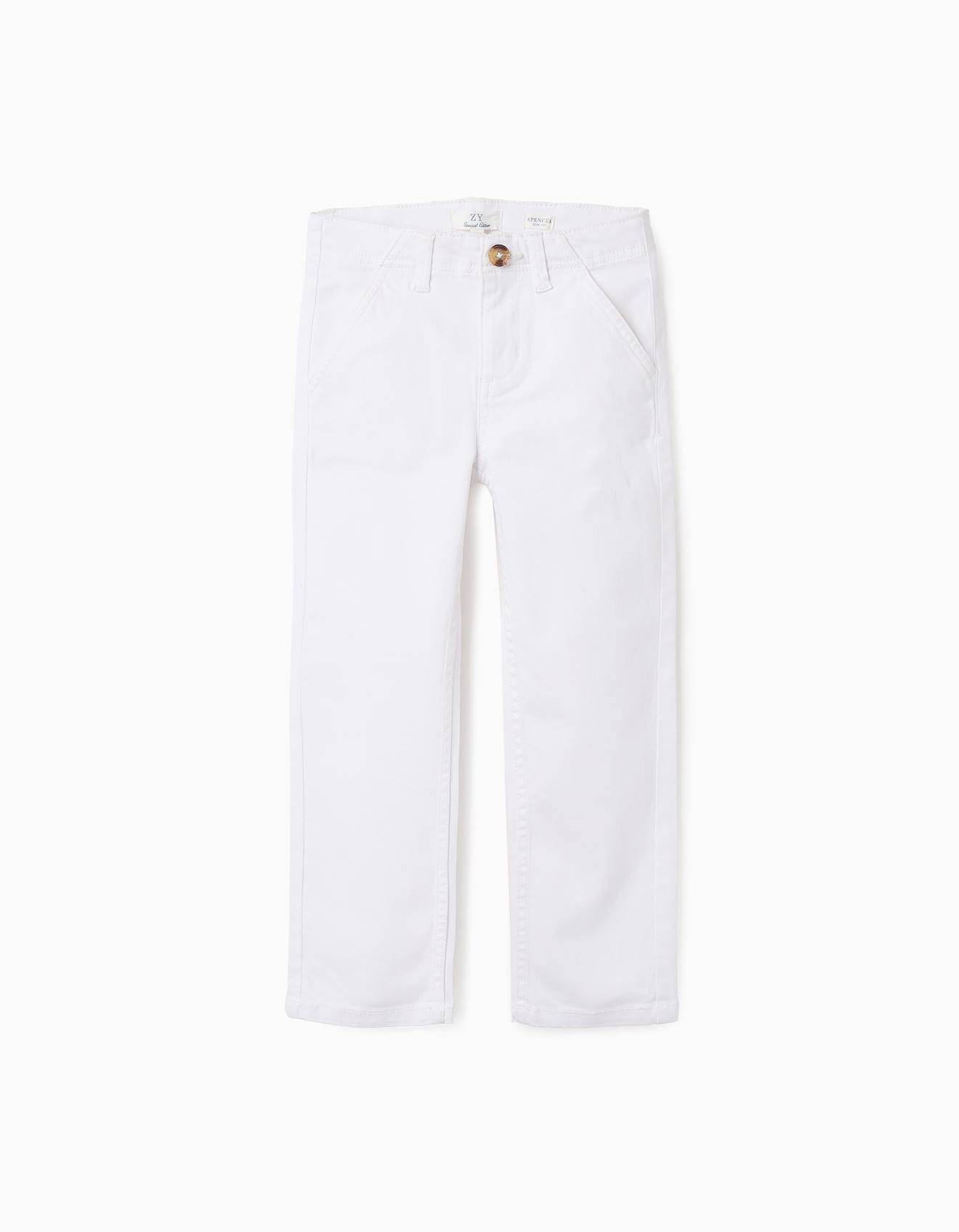Pantalon Chino En Sergé Blanc