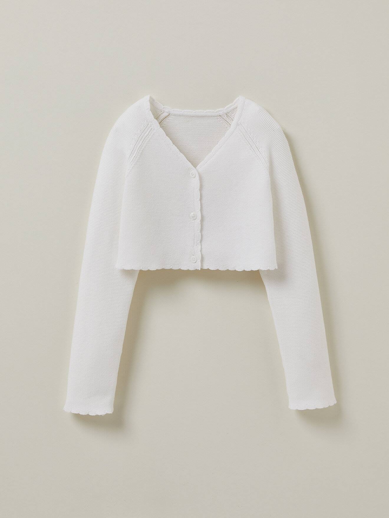 Cardigan Court En Coton Biologique ? Et Blanc Pur