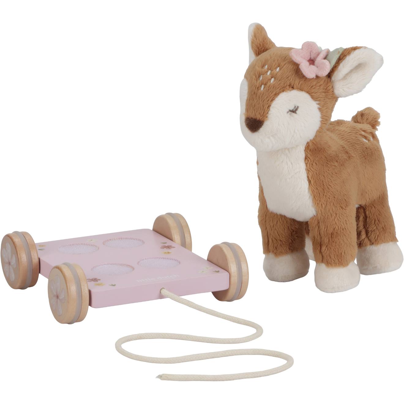 Peluche À Tirer Faon Fsc Fairy Garden Rose, Beige, Bois, Marron (Little Dutch) - Image 2