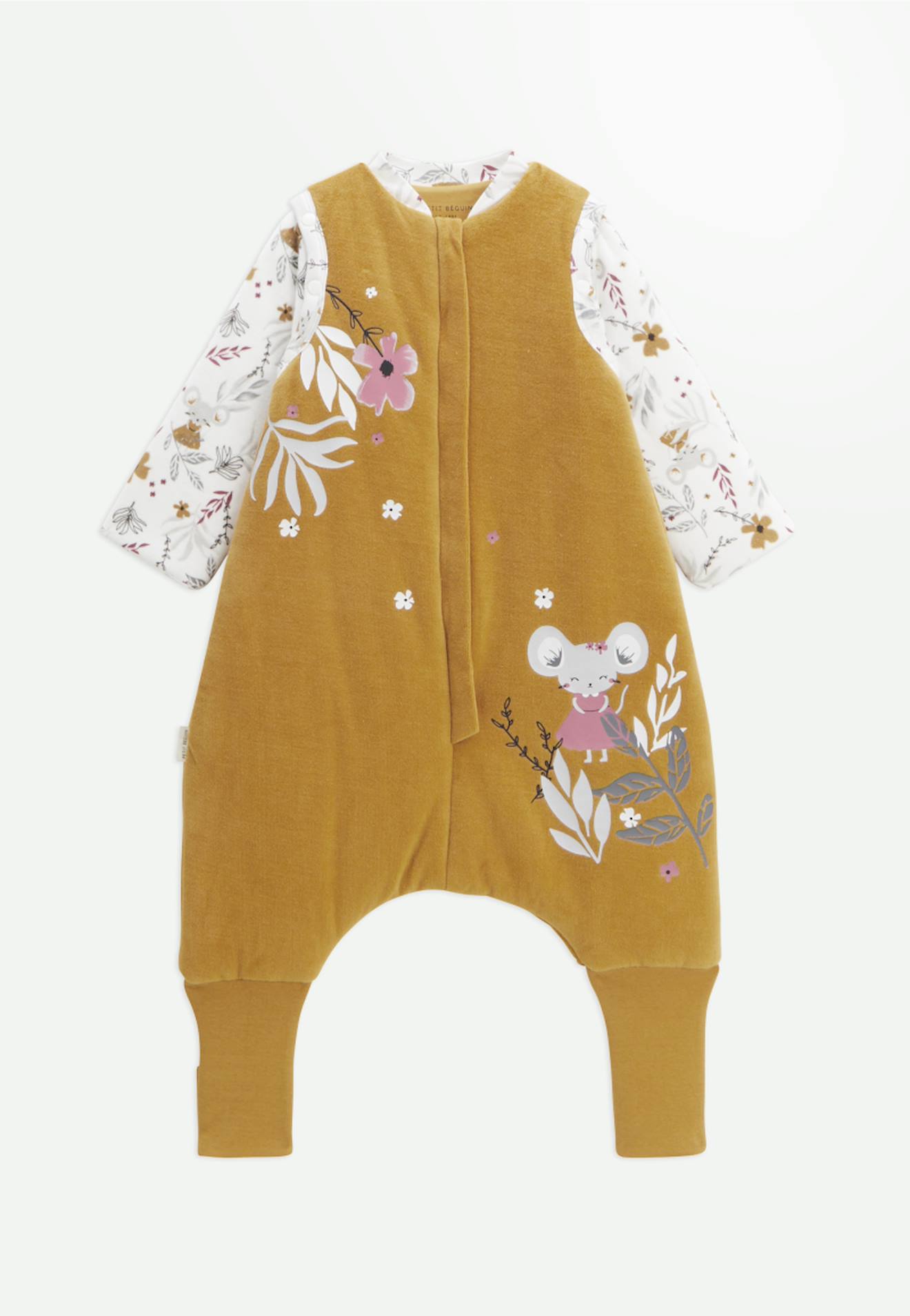 Turbulette D'hiver En Velours Avec Pieds Retroussables Et Manches Amovibles Charlie Ocre