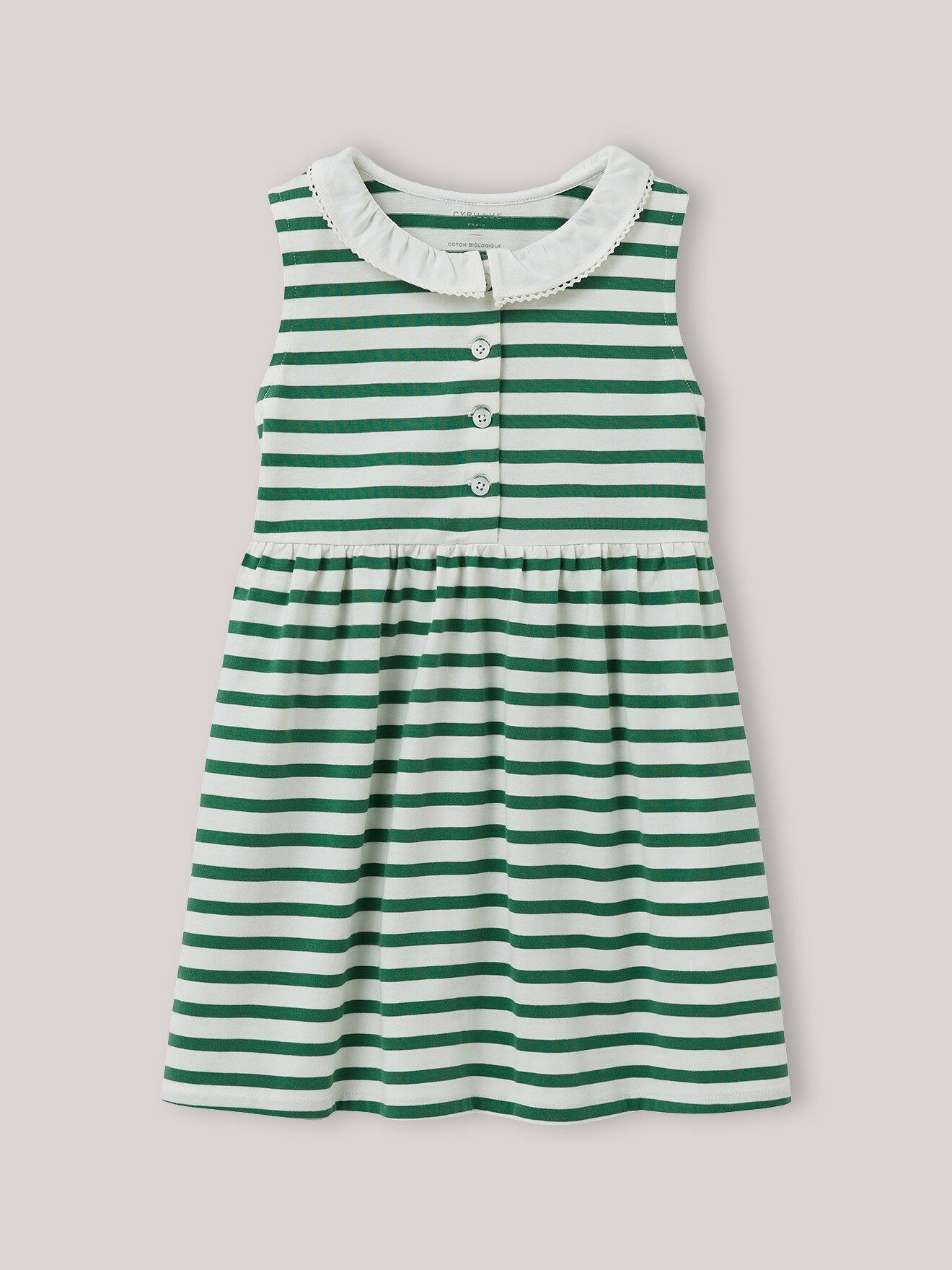 Robe Marinière En Jersey En Coton Biologique Céladon