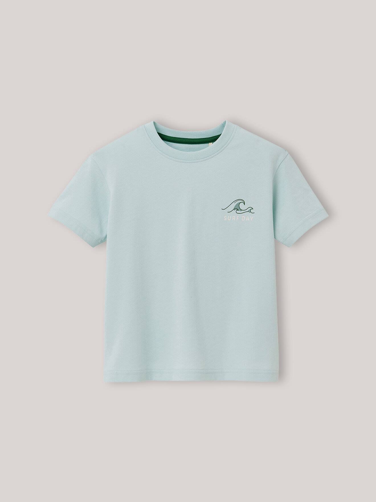 T-shirt Imprimé En Coton Biologique Vert Pastel