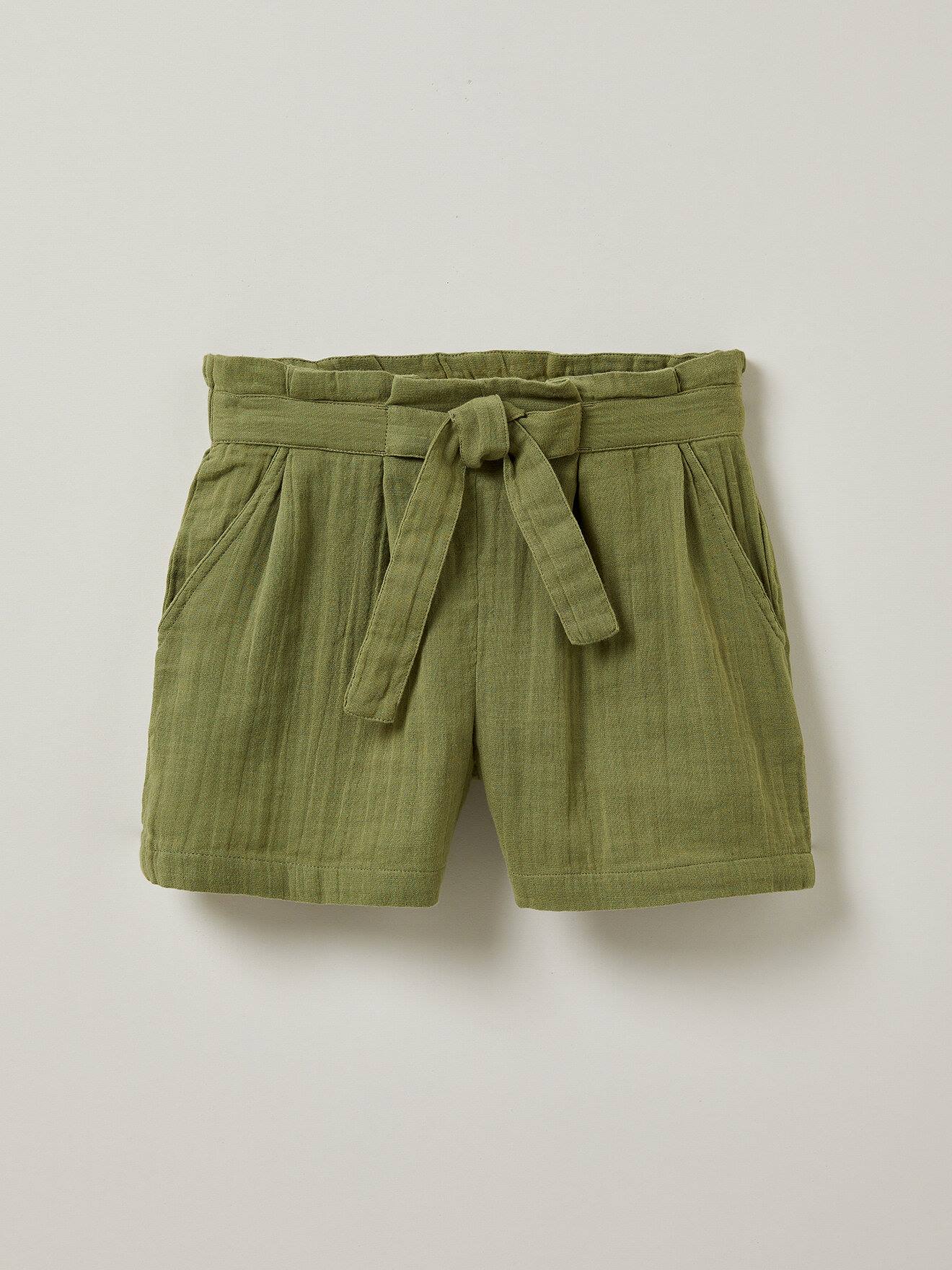 Short En Gaze De Coton Biologique Vert Mousse