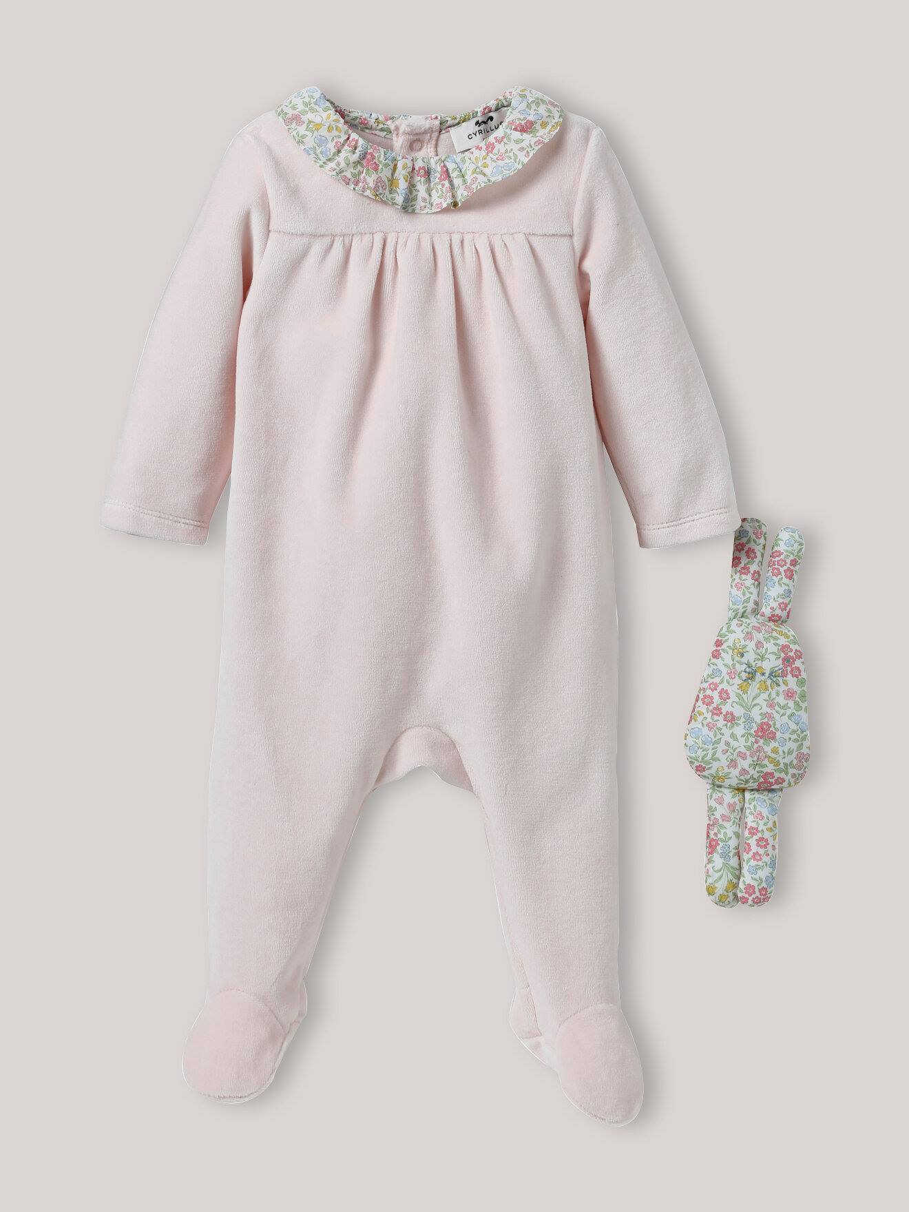 Dors-bien Bébé En Velours, Tissu Liberty + Doudou Liberty Lilibet