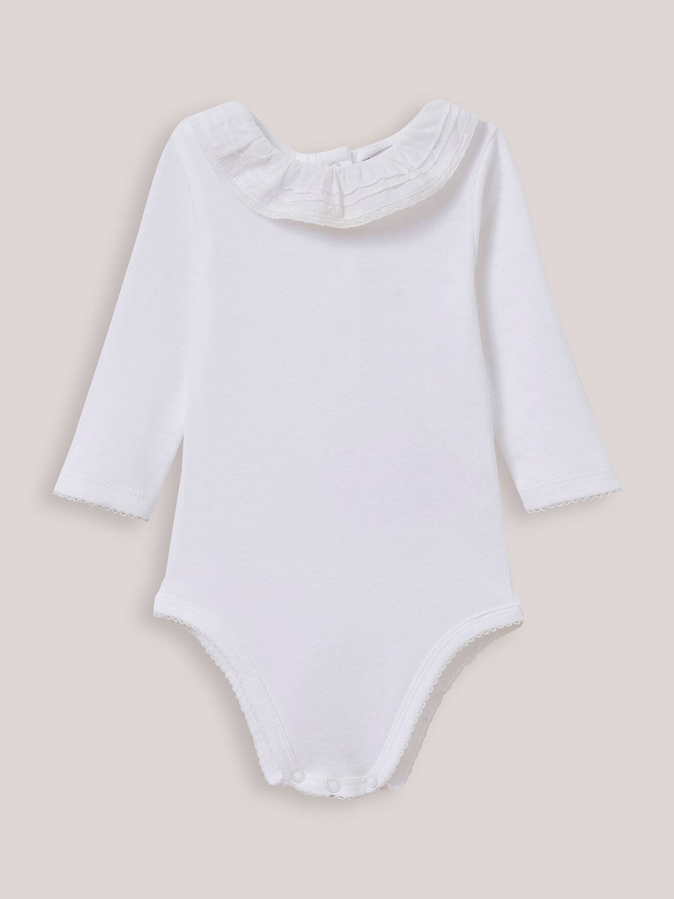 Body Avec Collerette En Coton Biologique Blanc Casse