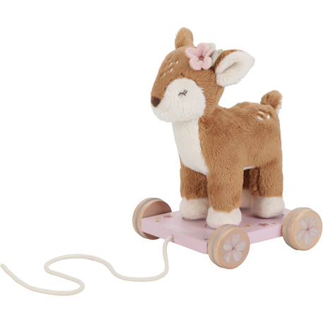 Little Dutch - Peluche À Tirer Faon Fsc Fairy Garden Rose, Beige, Bois, Marron