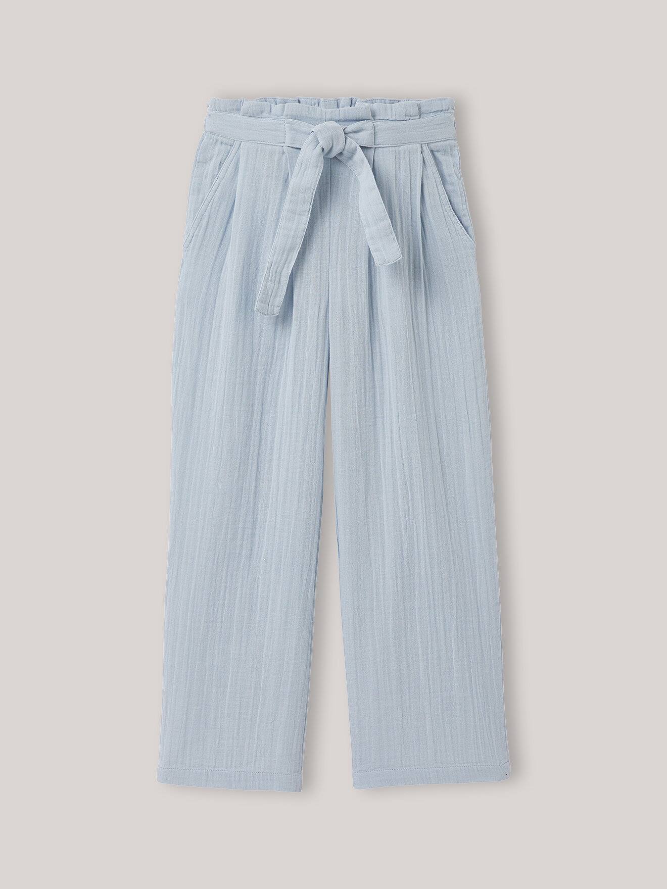 Pantalon En Gaze En Coton Biologique Ciel