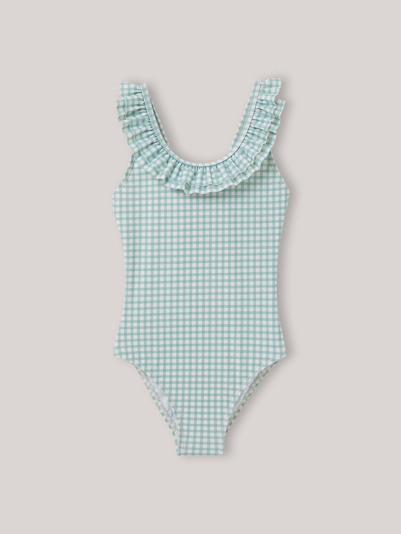 Maillot De Bain 1 Pièce - Vichy Vichy Vert D'eau