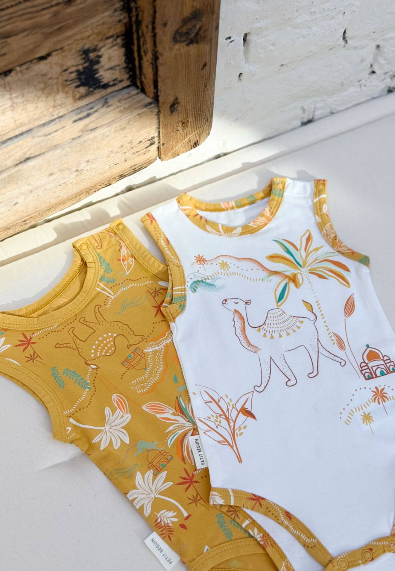 Lot De 2 Bodies Bébé Sans Manches Liwa Jaune