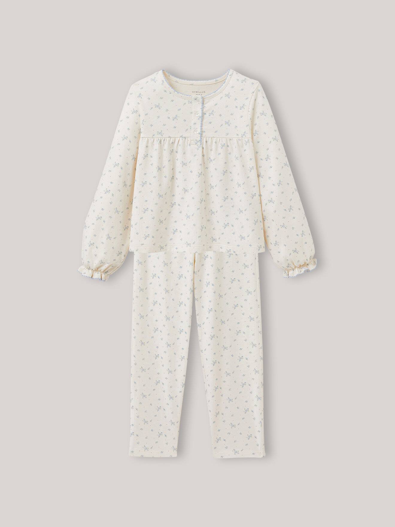 Pyjama Fille En Jersey - Imprimé Rosa - Coton Biologique Imprimé Rosa
