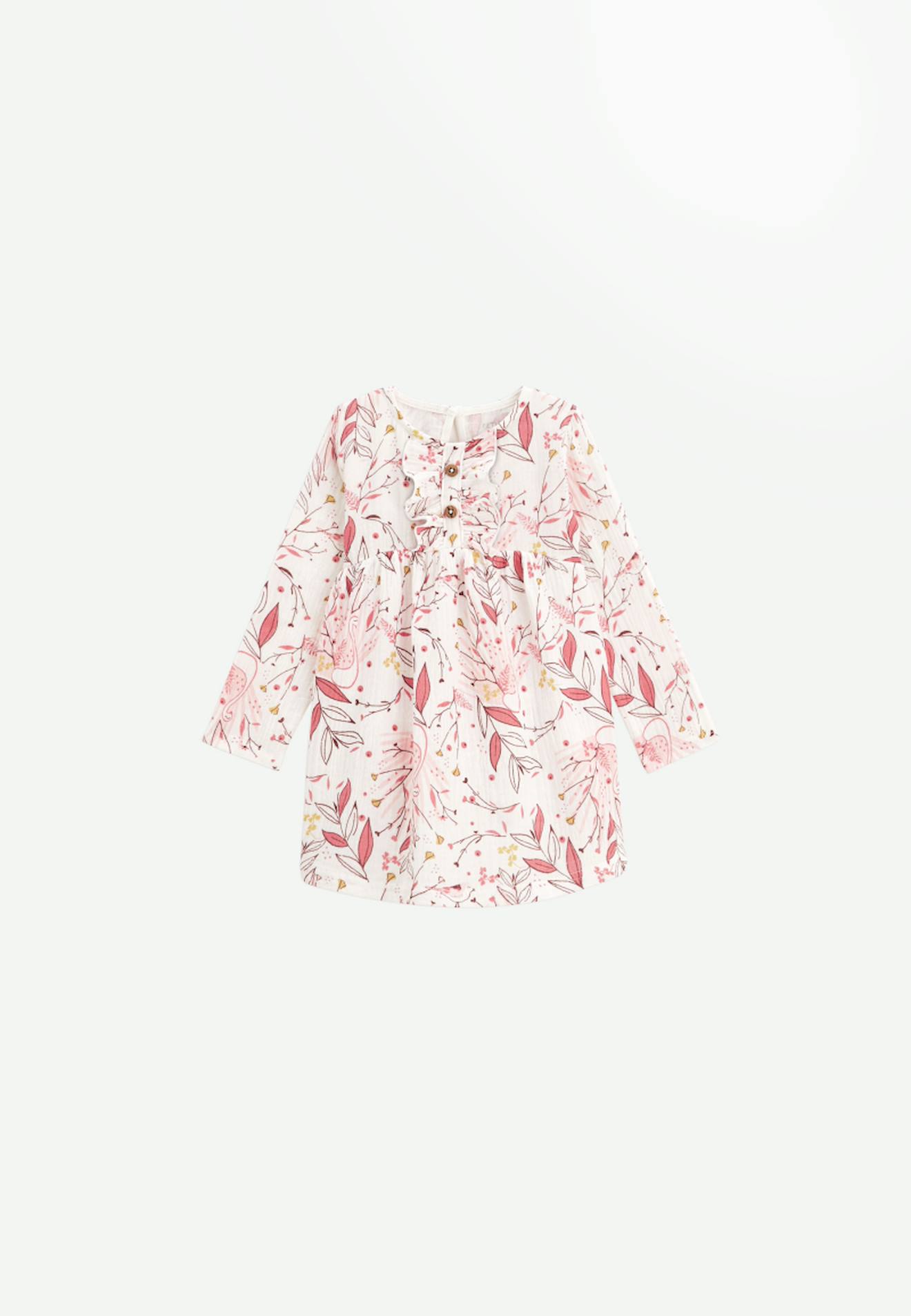 Robe Bébé En Gaze De Coton Birdy Rose