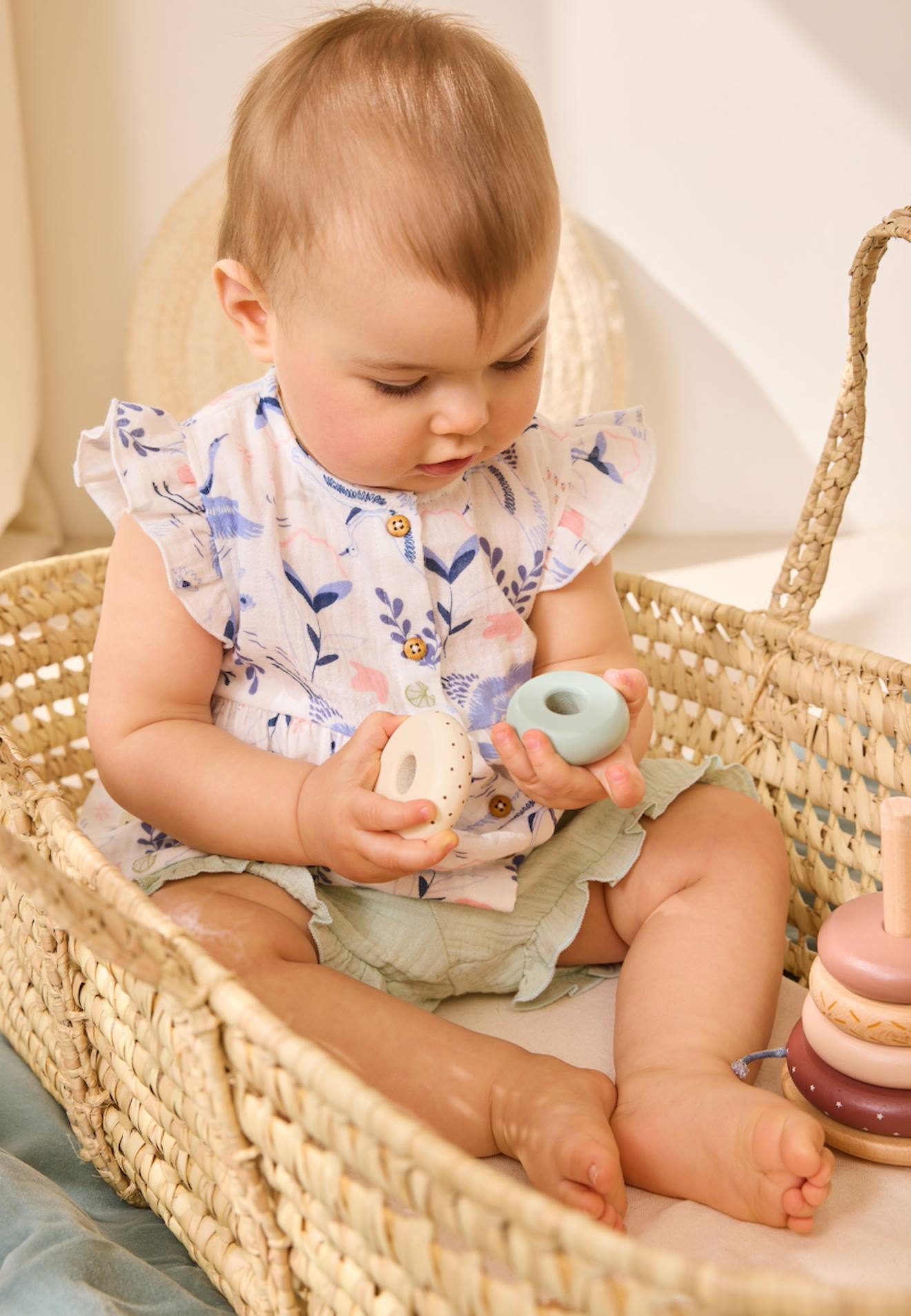 Blouse Bébé En Gaze De Coton Tiana Ecru