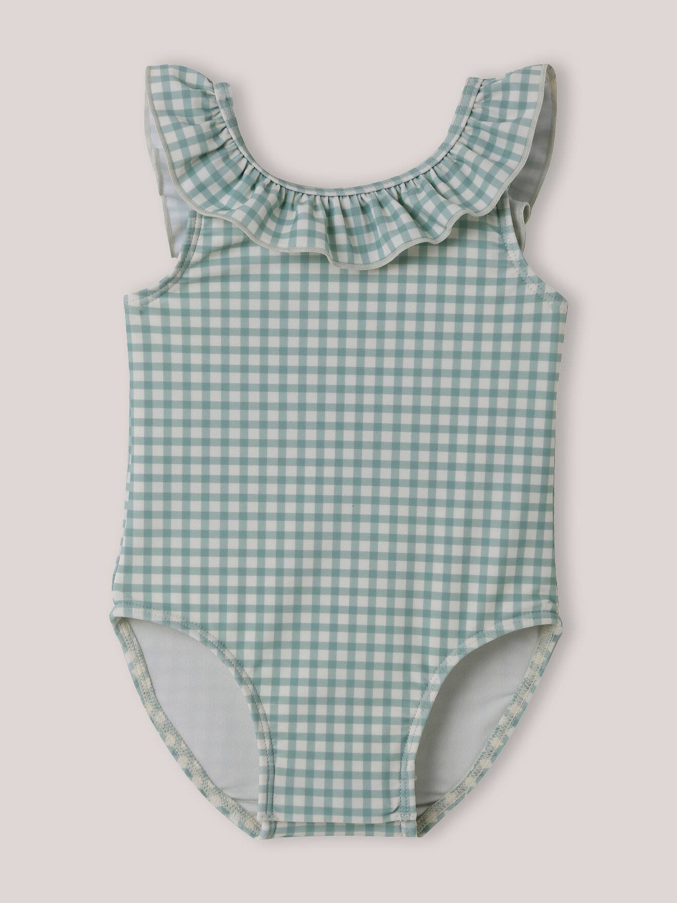 Maillot De Bain 1 Pièce Vichy Vichy Vert D'eau