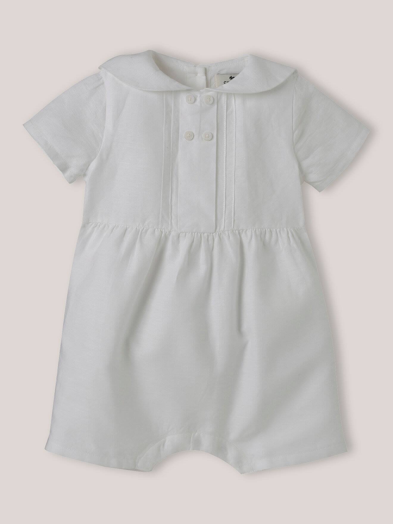 Salopette En Lin Et Coton Blanc Casse