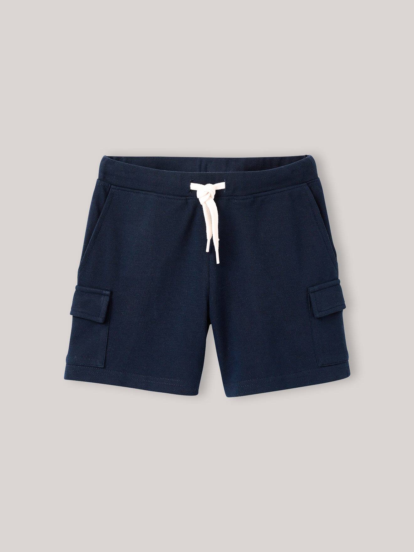 Short En Maille Piquée En Coton Biologique Marine