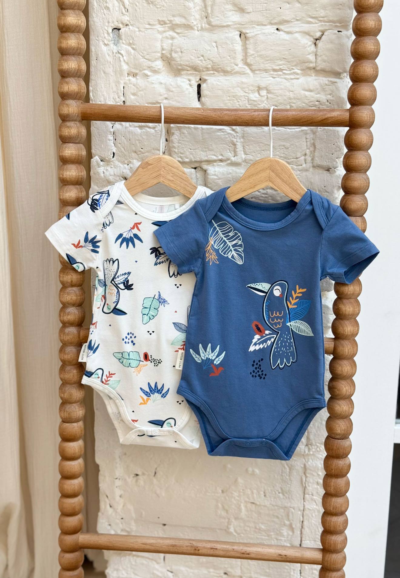 Lot De 2 Bodies Bébé Manches Courtes Mexico Bleu