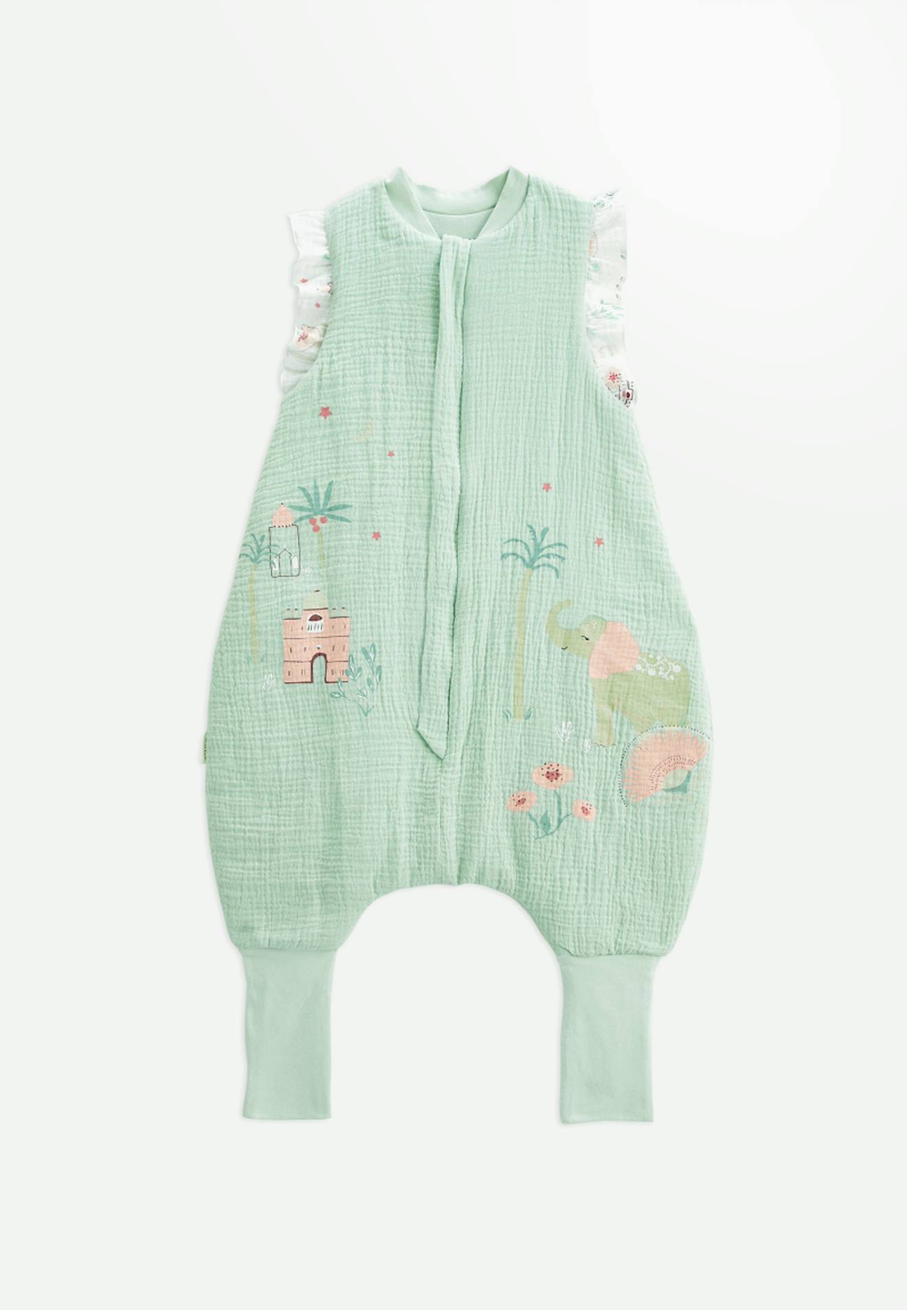 Turbulette Tog 2 En Gaze De Coton Avec Pieds Retroussables Arya Vert