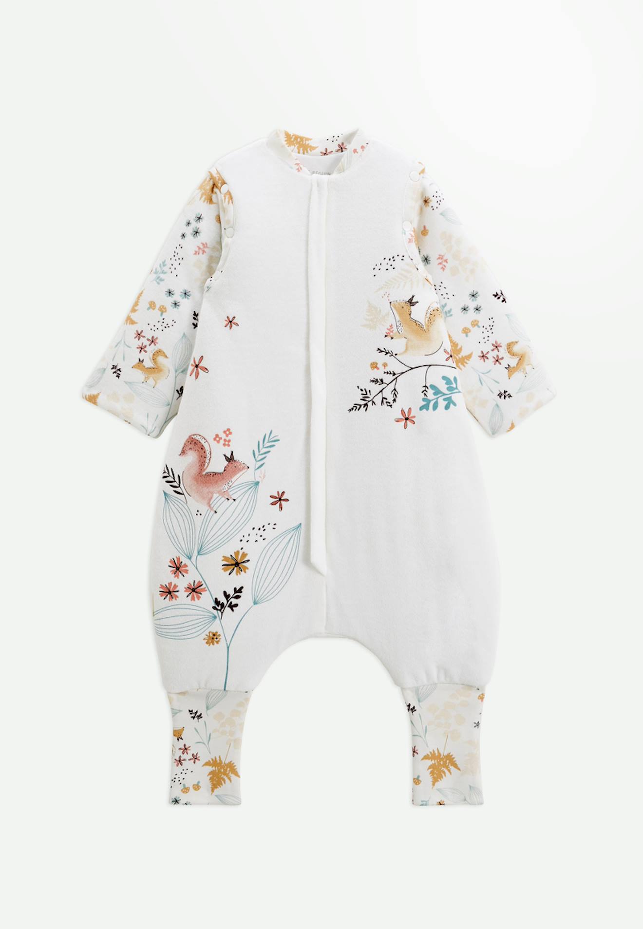 Turbulette D'hiver En Velours Avec Pieds Retroussables Et Manches Amovibles Bloom Ecru