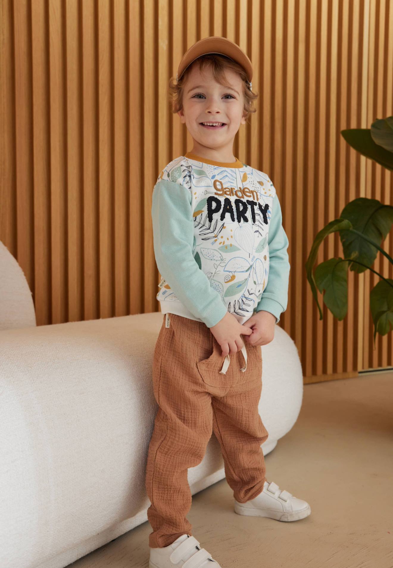 Pantalon Bébé En Gaze De Coton Petit Envahisseur Marron