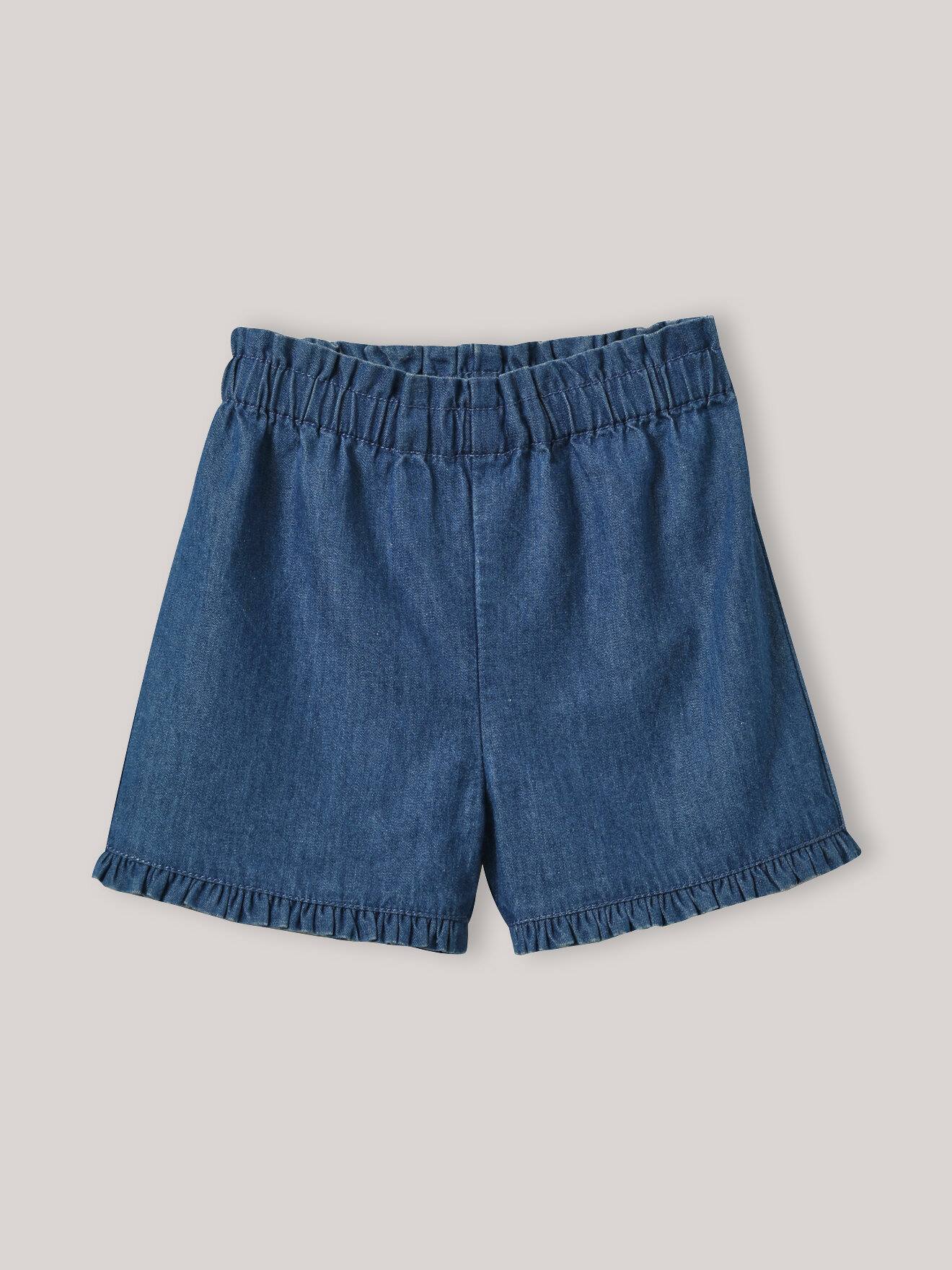 Short En Denim Light Denim Bleu