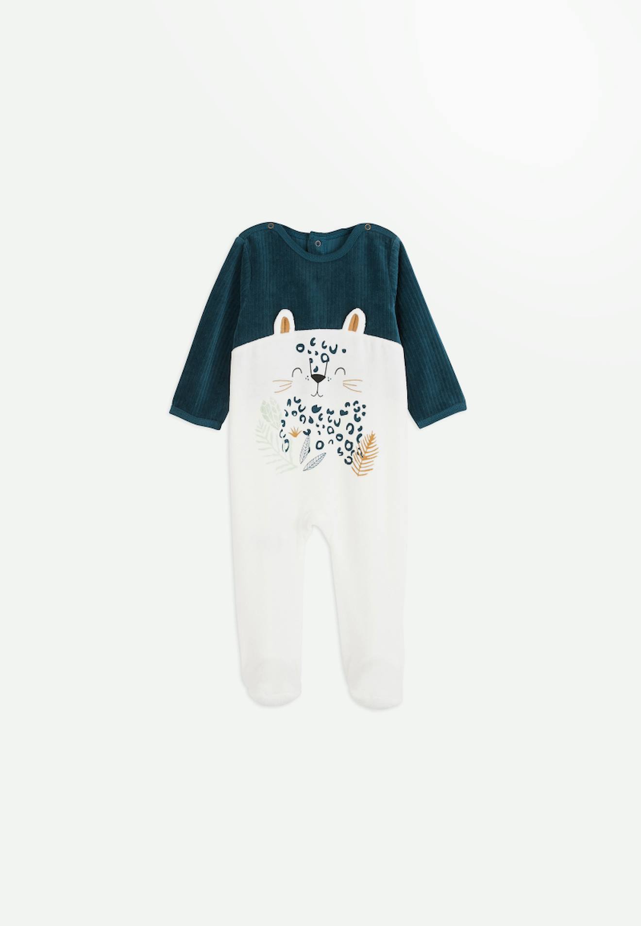 Pyjama Bébé En Velours Borneo Ecru