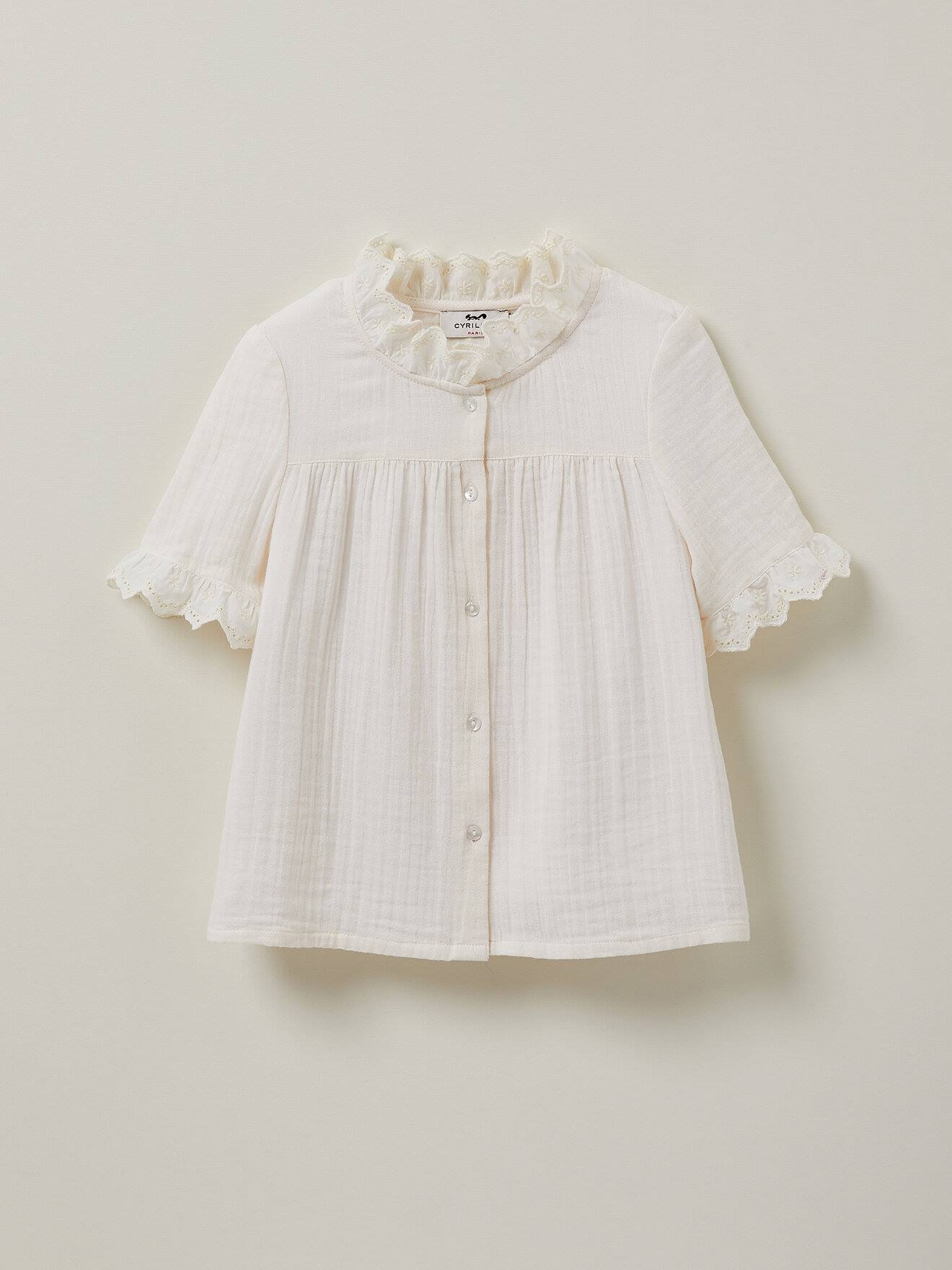 Chemise En Gaze En Coton Biologique Ecru