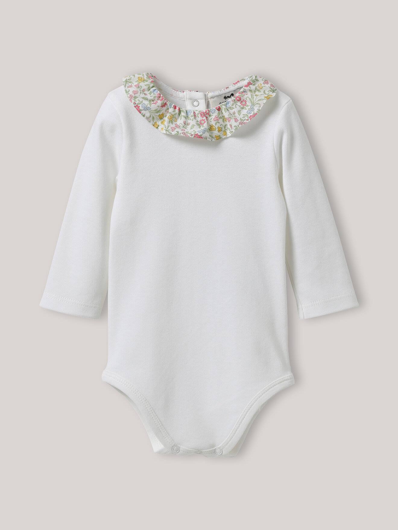 Body Col En Tissu Liberty En Coton Biologique Blanc Doux