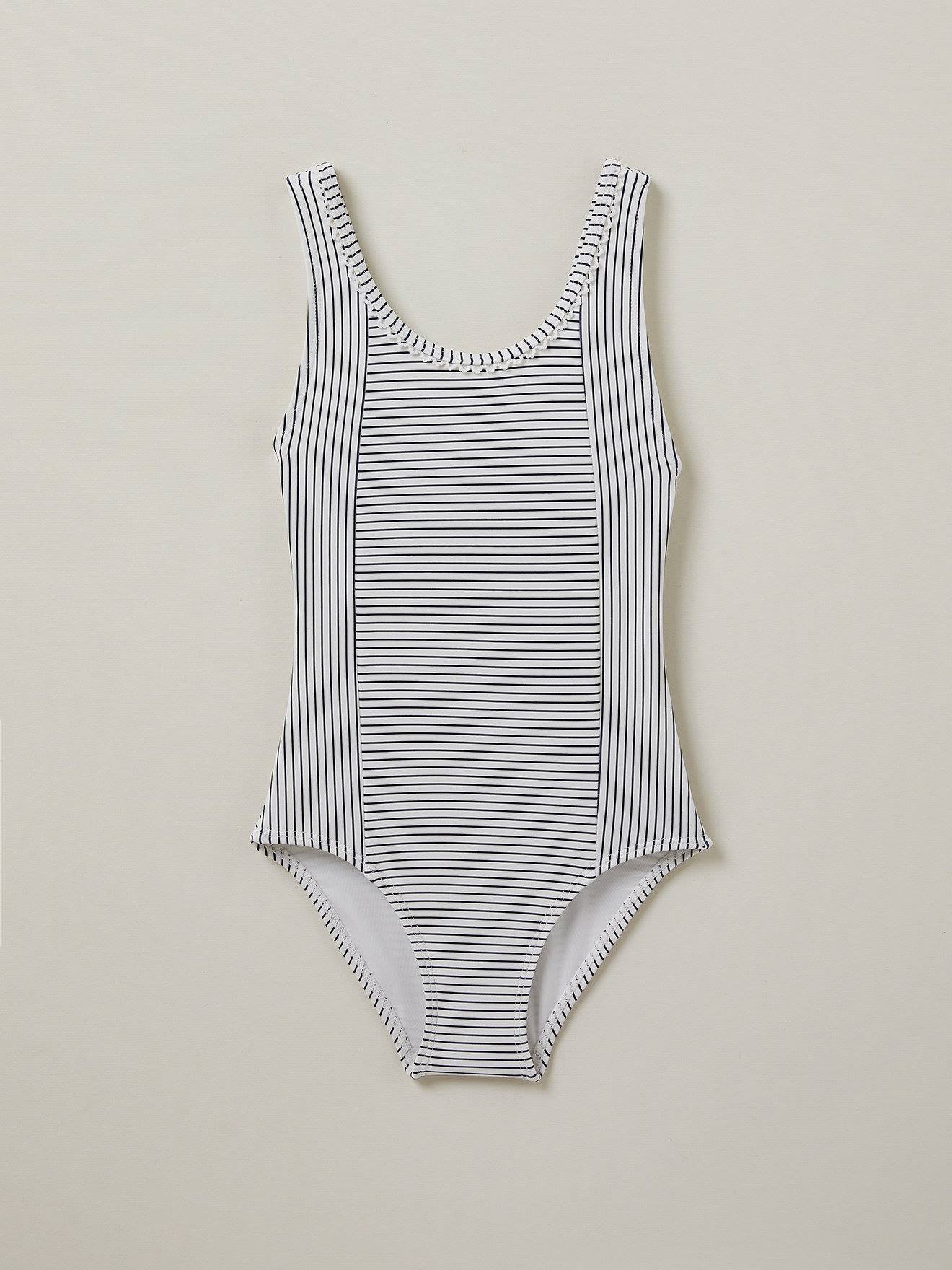 Maillot De Bain 1 Pièce - Rayé Rayure Marine/ecru