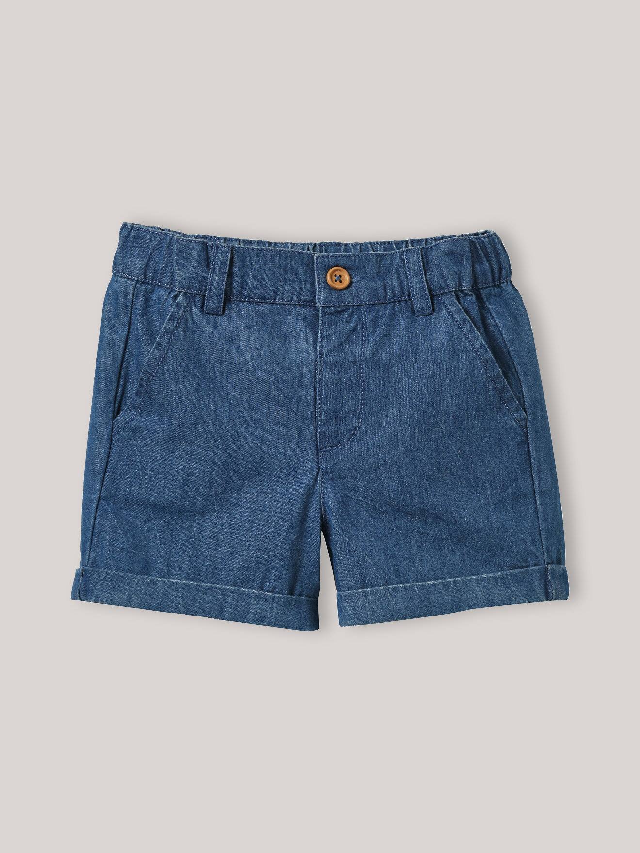 Short En Denim Light Denim Bleu