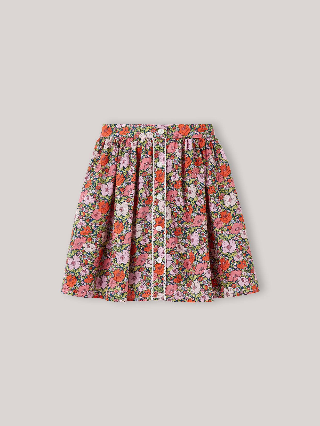 Jupe En Tissu Liberty Liberty Meadow Song Corail