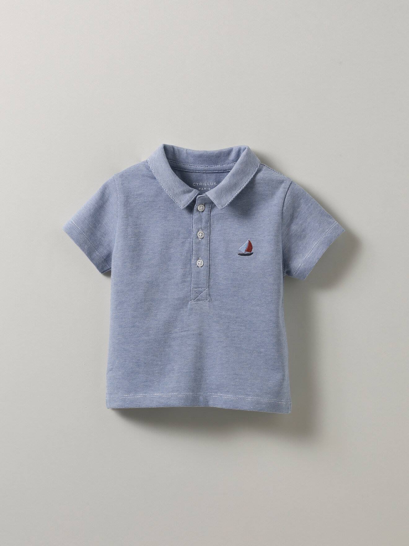 Polo En Coton Biologique Rayre Bleue