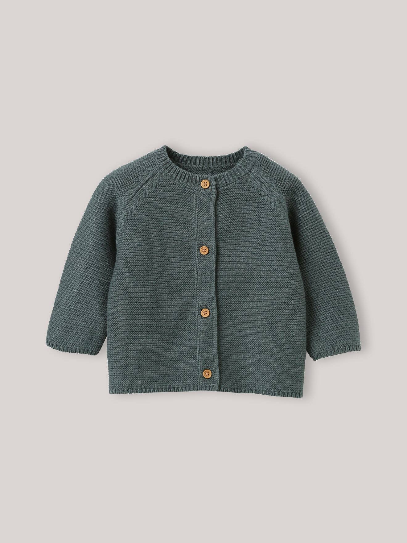 Cardigan En Coton Biologique Bleu Vert