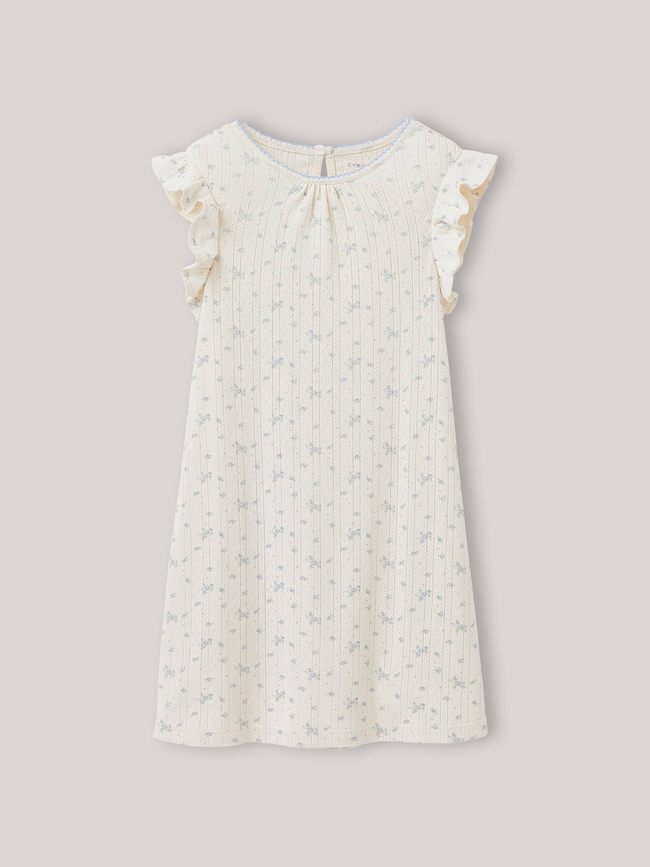 Chemise De Nuit En Pointelle - Imprimé Rosa En Coton Biologique Imprimé Rosa