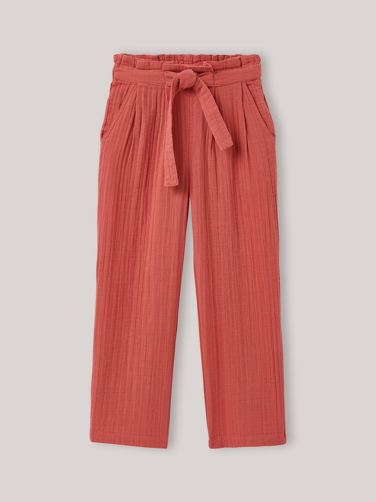Pantalon En Gaze En Coton Biologique Blush