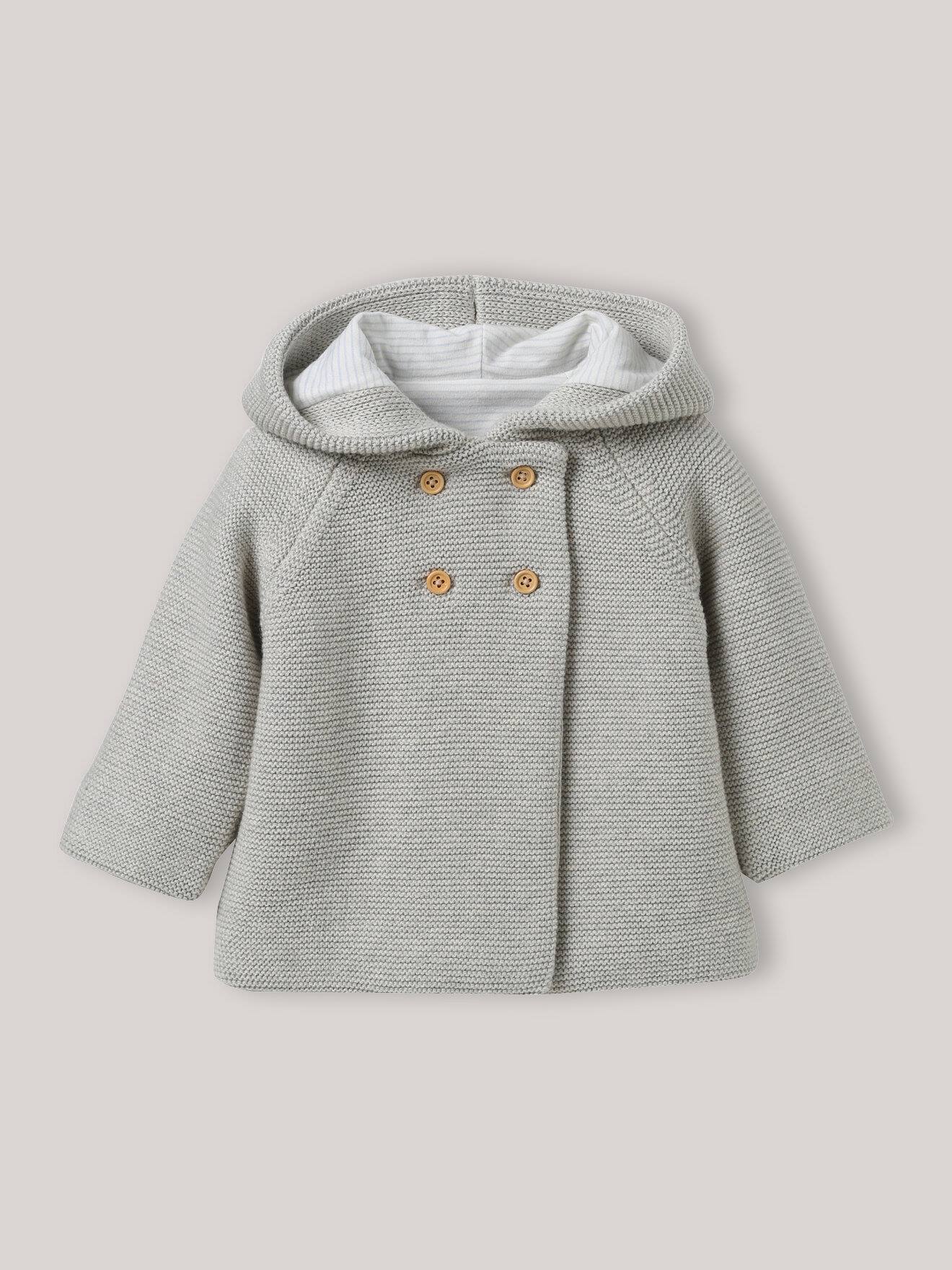Gilet Doublé En Coton Et Laine Gris Chiné Clair