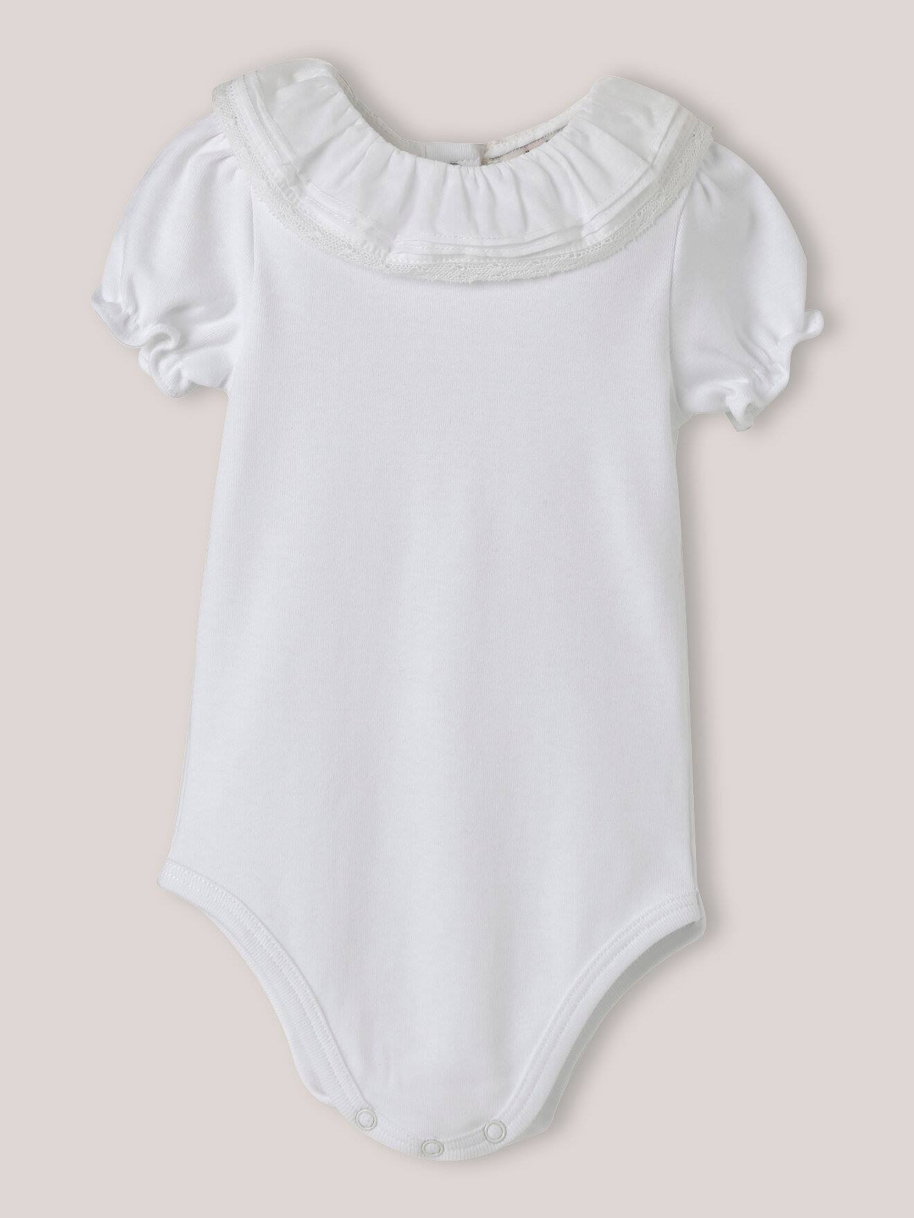 Body Col Plis Religieuses En Coton Biologique Blanc Pur