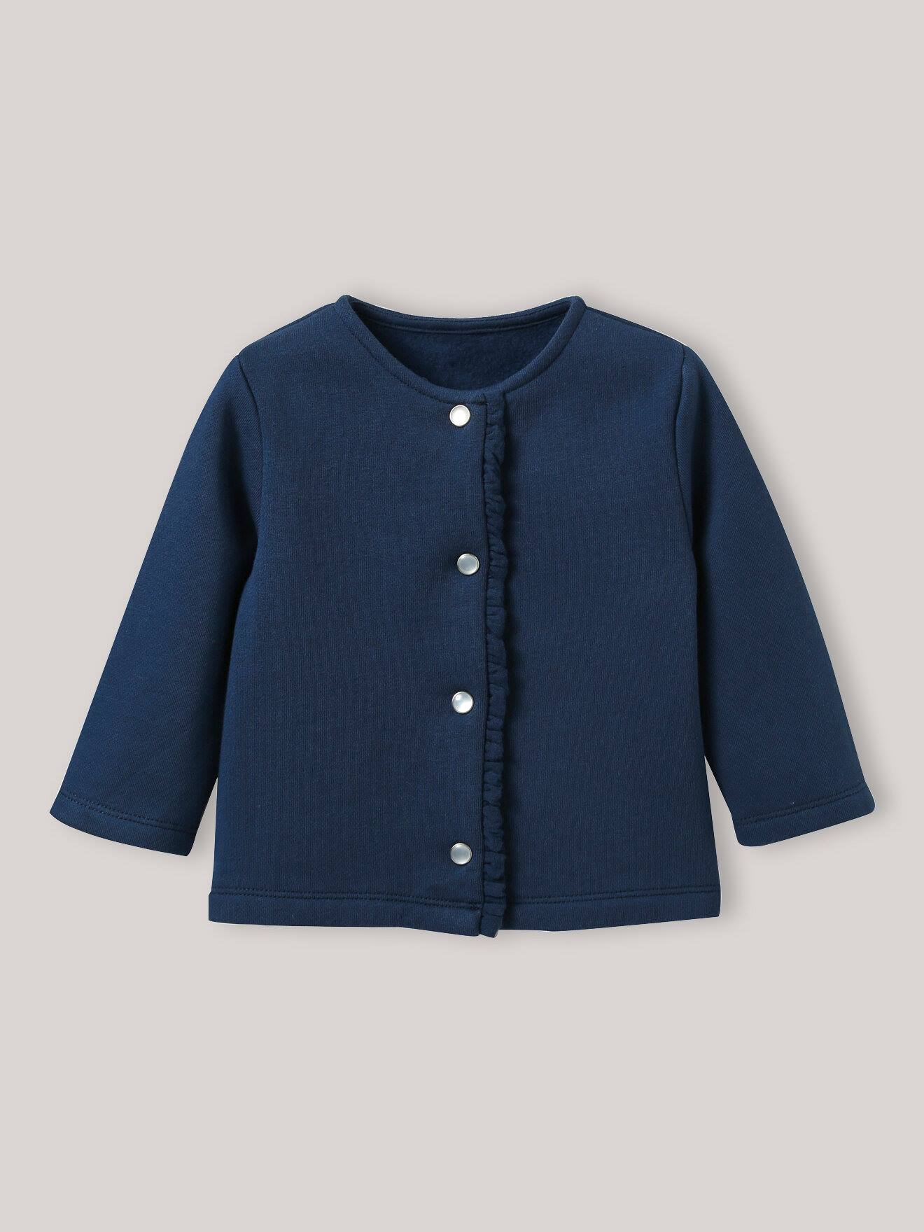 Cardigan En Molleton En Coton Biologique Bleu Ombre