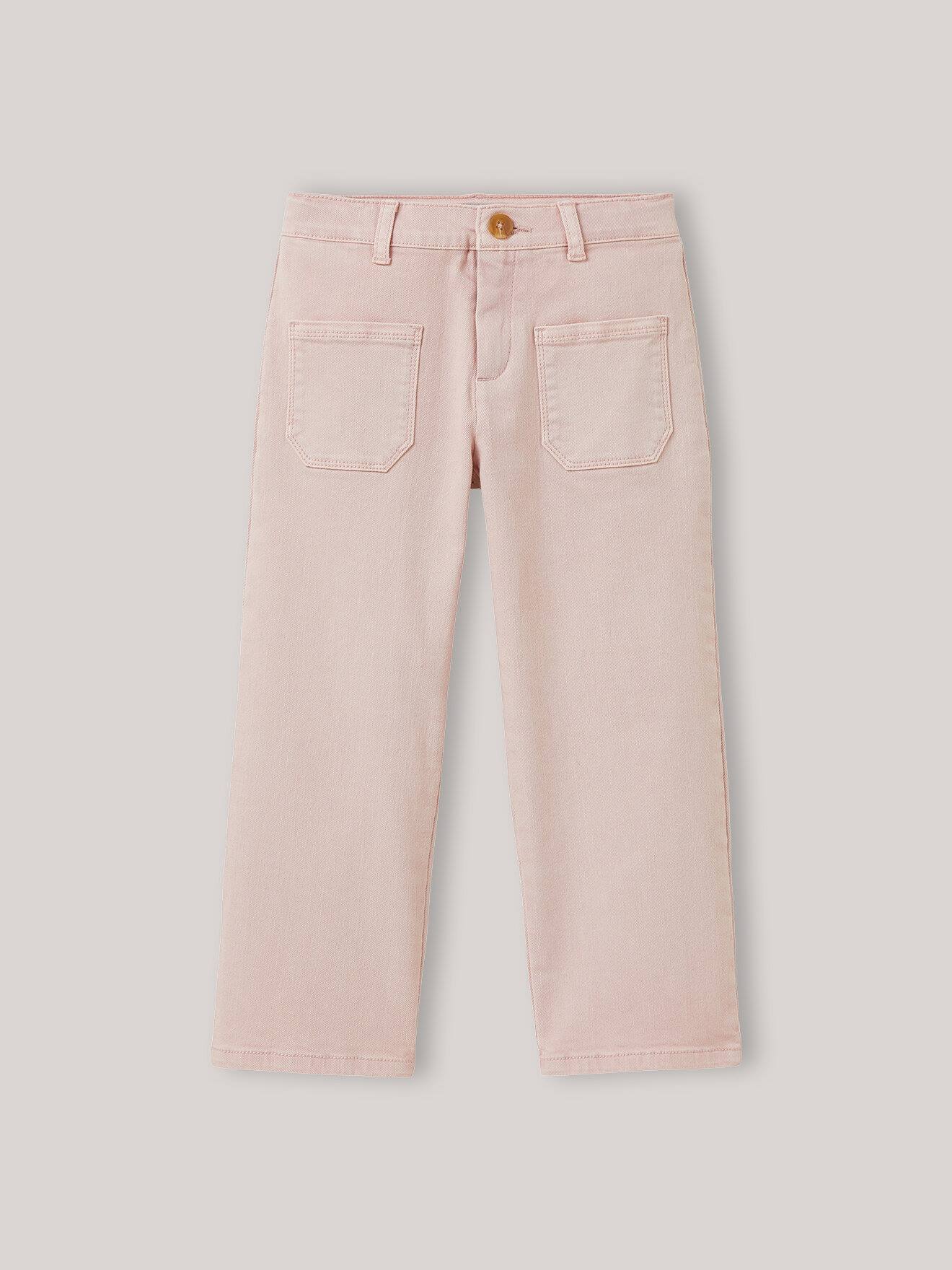 Pantalon Droit En Denim Rose Ancien