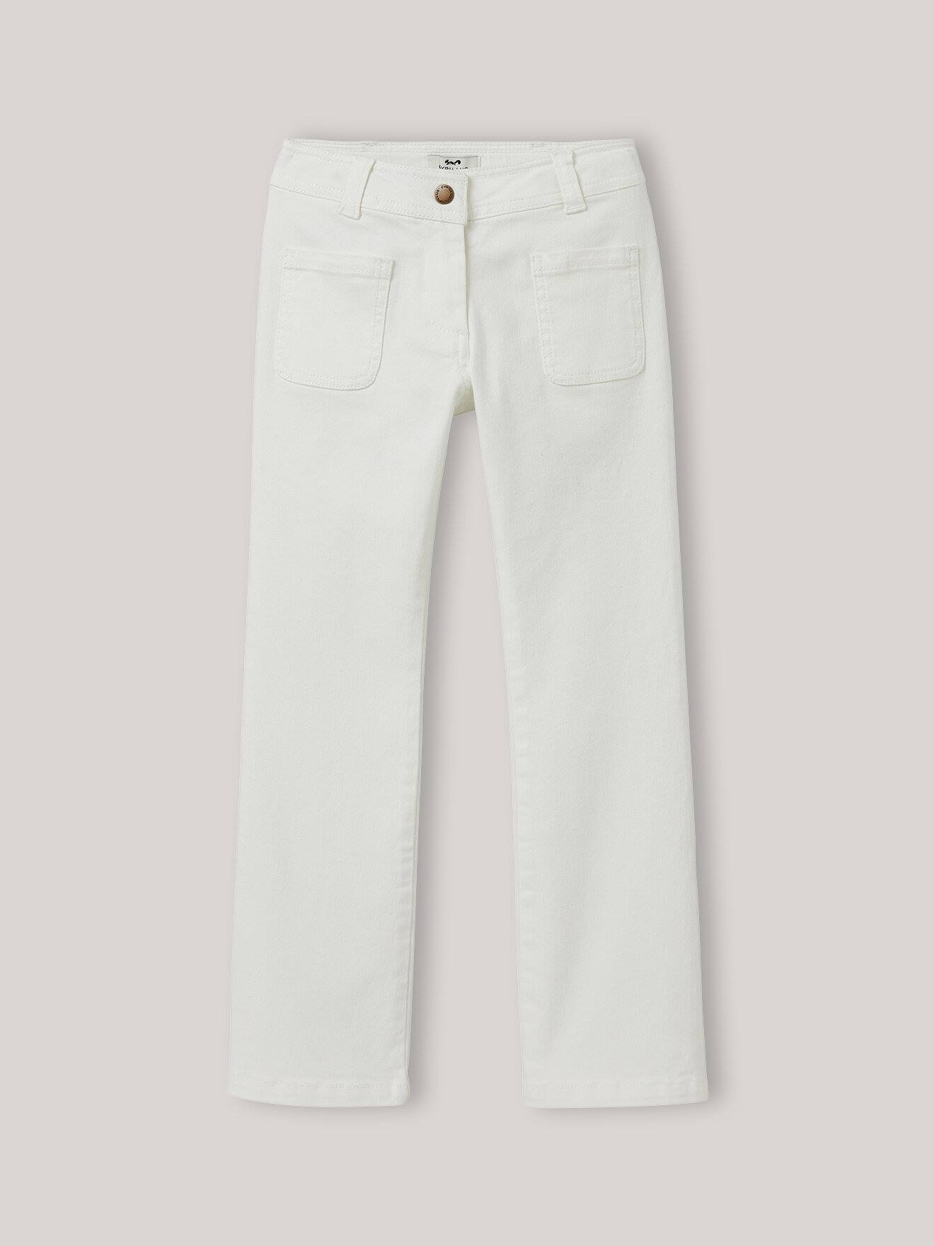 Pantalon Flare En Twill Blanc Doux