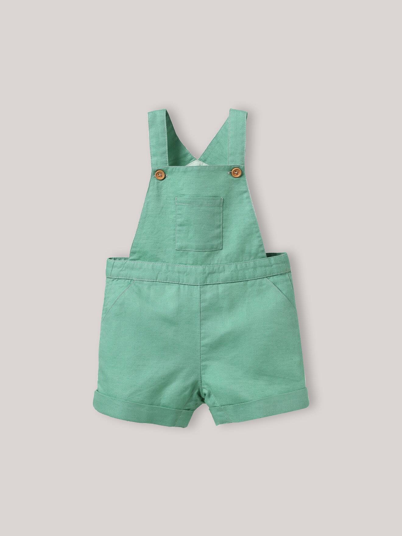 Salopette Courte Lin Et Coton Chlorophyle