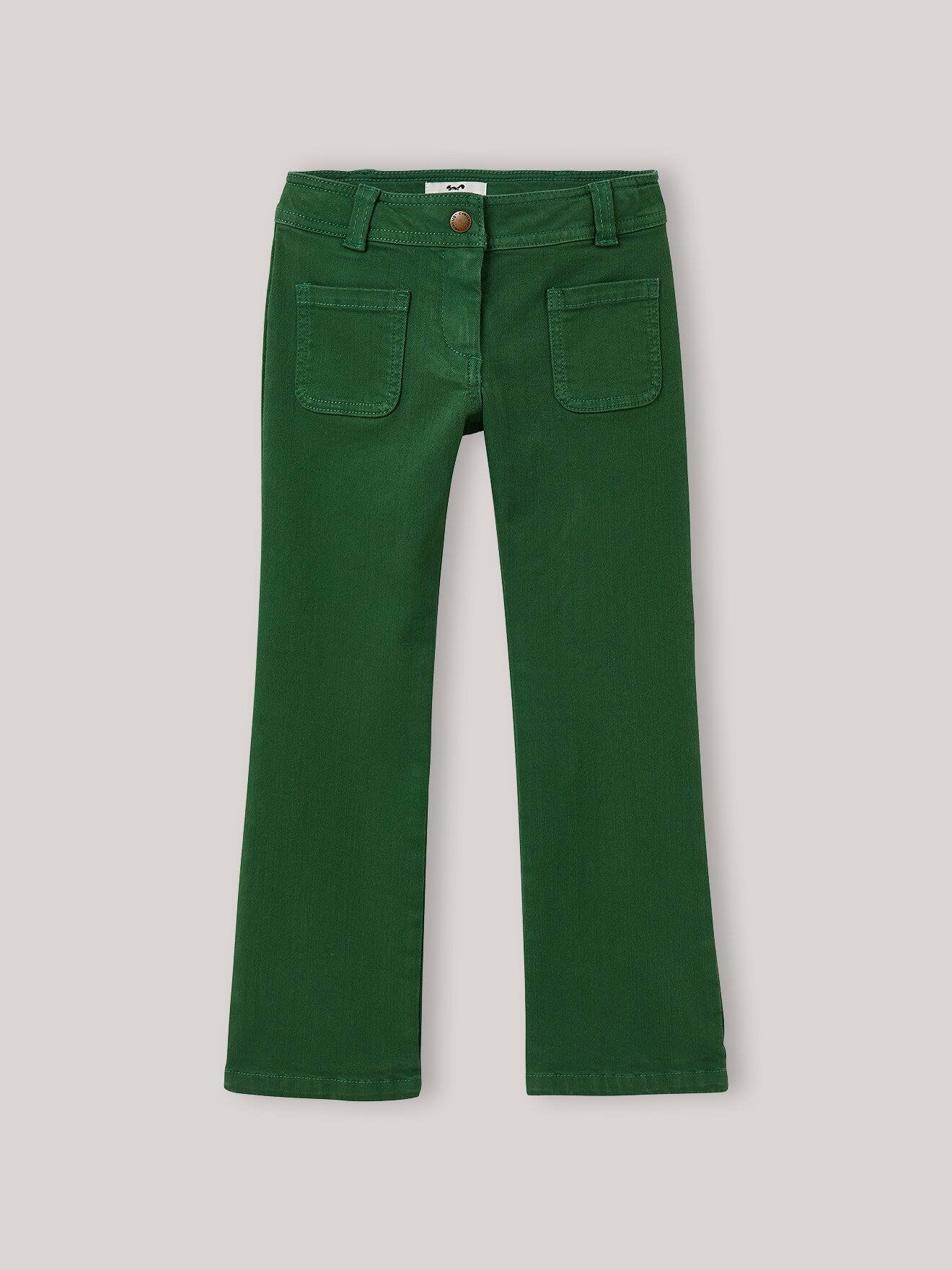 Pantalon Flare En Twill Vert Fôret